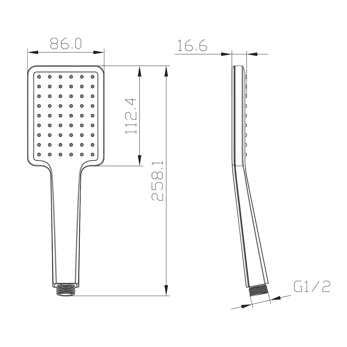 Душевая лейка Lemark LM8124C 1-функциональная 86х258мм, блистер, хром