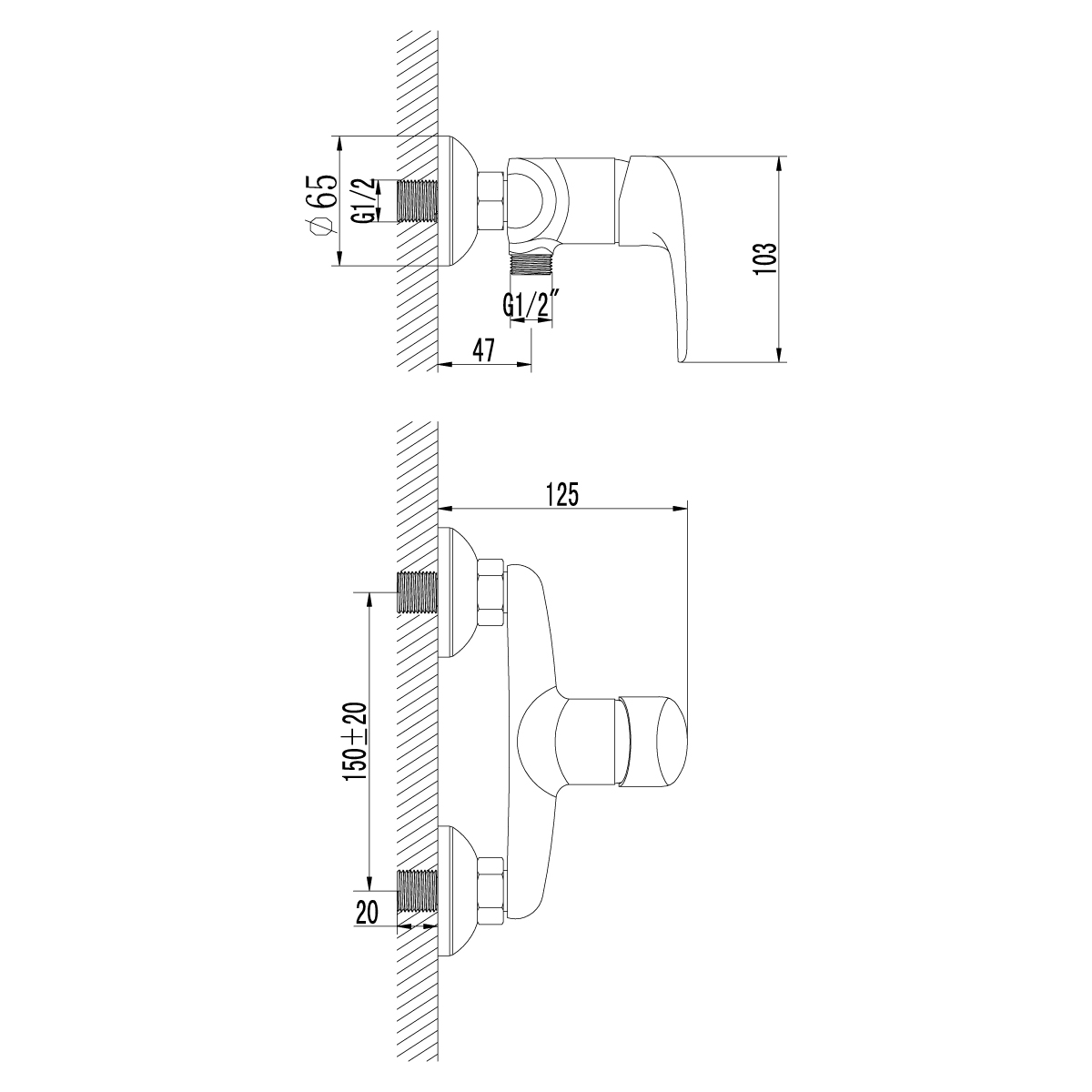 Смеситель Lemark Прамен LM3303C для душа, хром