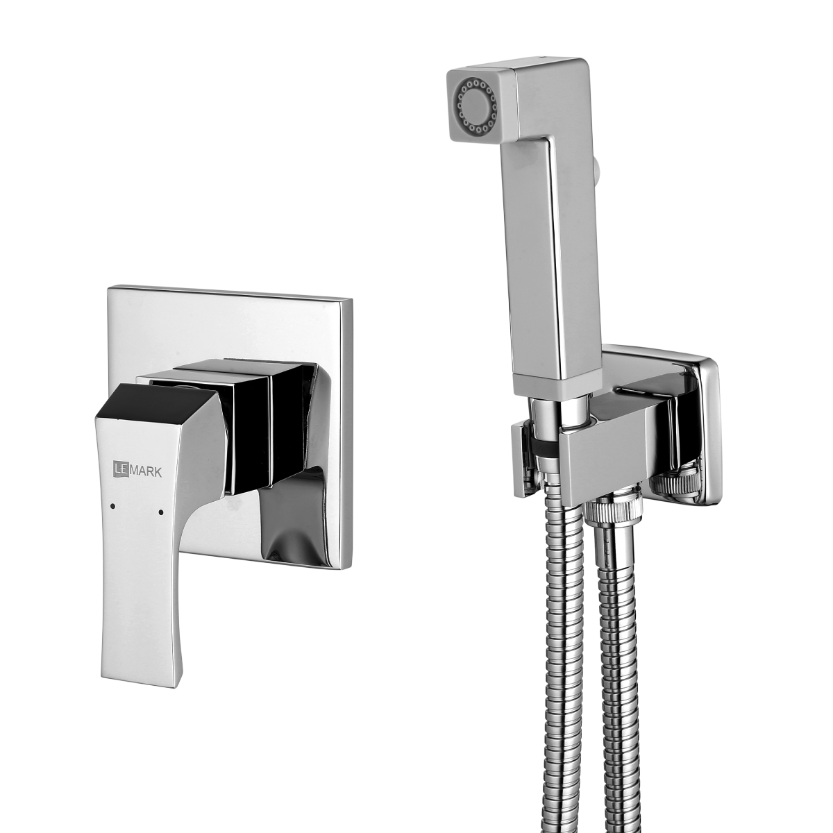 Смеситель Lemark Юнит LM4519C с гигиеническим душем, встраиваемый, хром