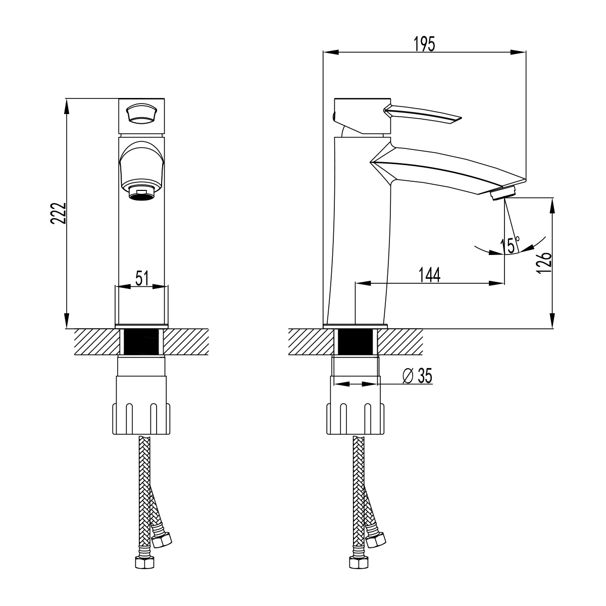 Смеситель Lemark Атлатисс LM3237C для раковины , хром