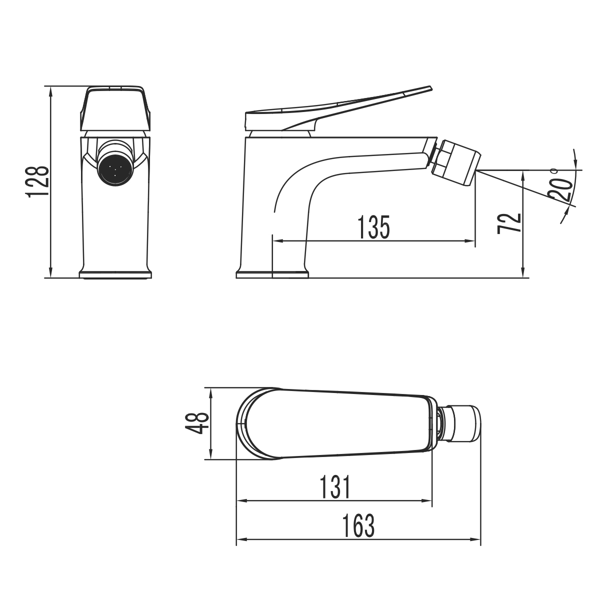 Смеситель Lemark Бронкс LM3708GM для биде, графит