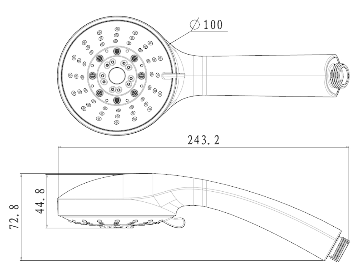Душевая лейка Lemark LM0135C круглая 5-функциональная 100*244 мм, блистер, хром