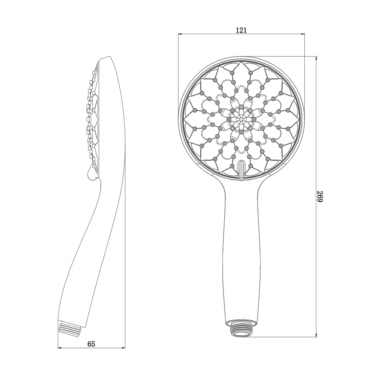 Душевая лейка Lemark LM8121C круглая 3-функциональная Ø121х269 мм, блистер, хром