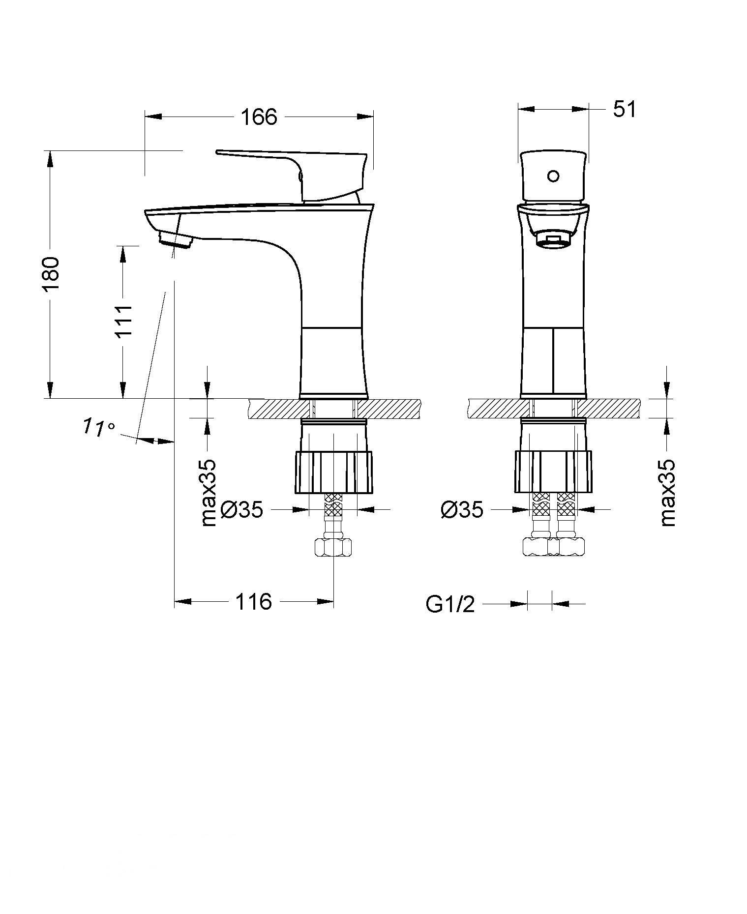Смеситель Lemark Неро LM0206C для раковины , хром