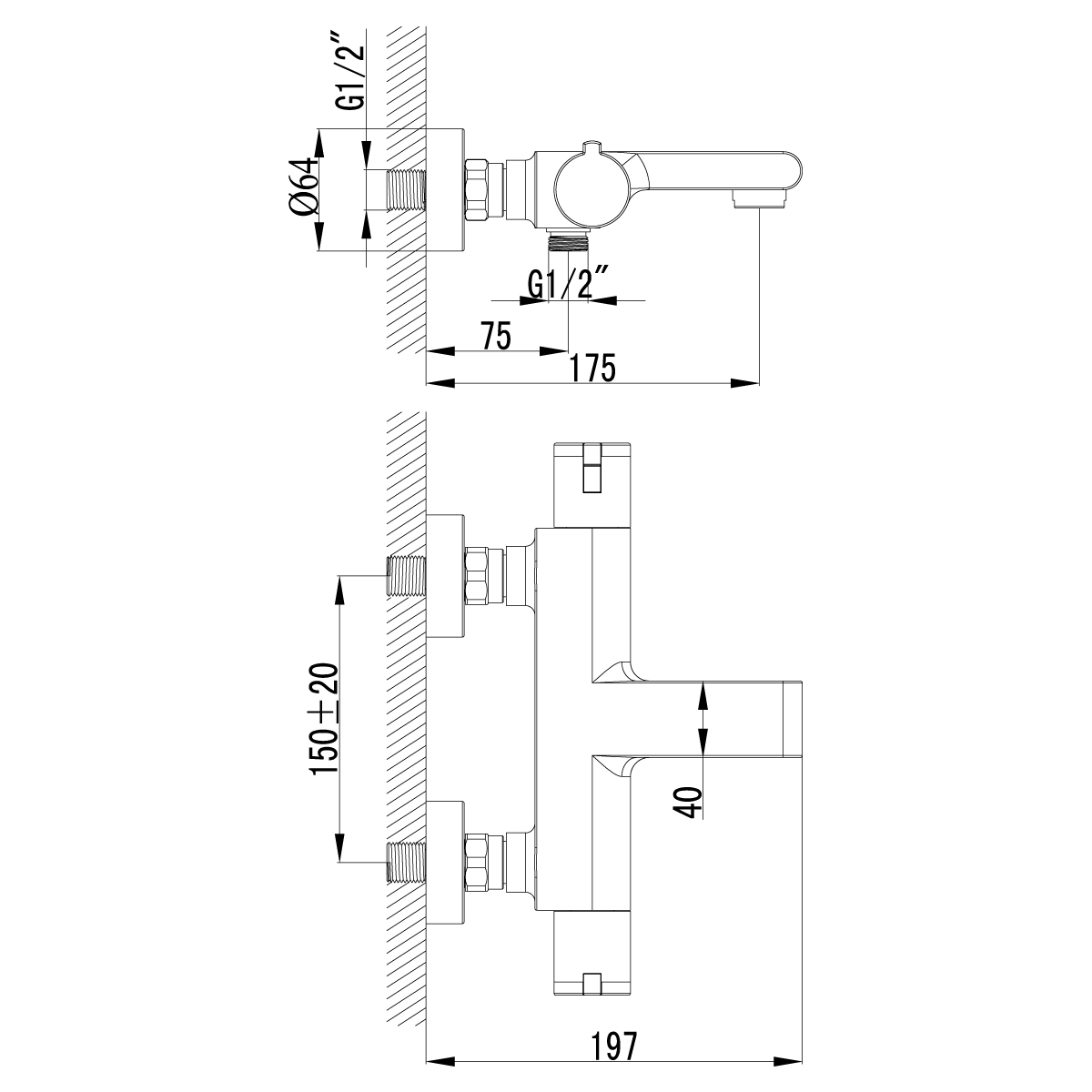 Смеситель Lemark Йети LM7832C для ванны, термостатический, хром