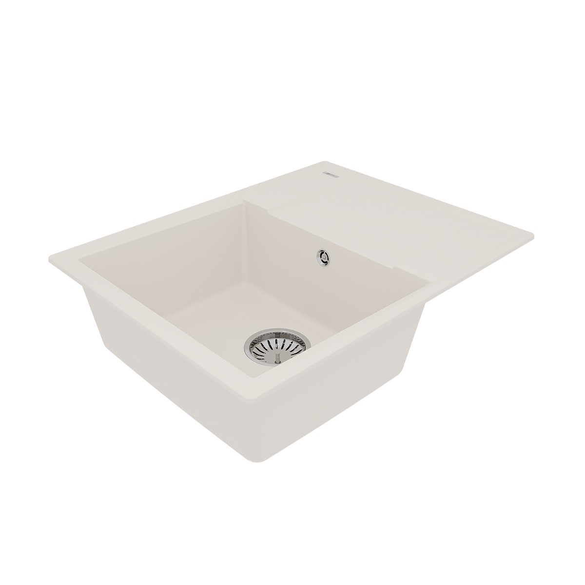 Мойка кухонная Lemark ИМАНДРА 640 врезная прямоугольная с крылом из кварцгранита, жасмин