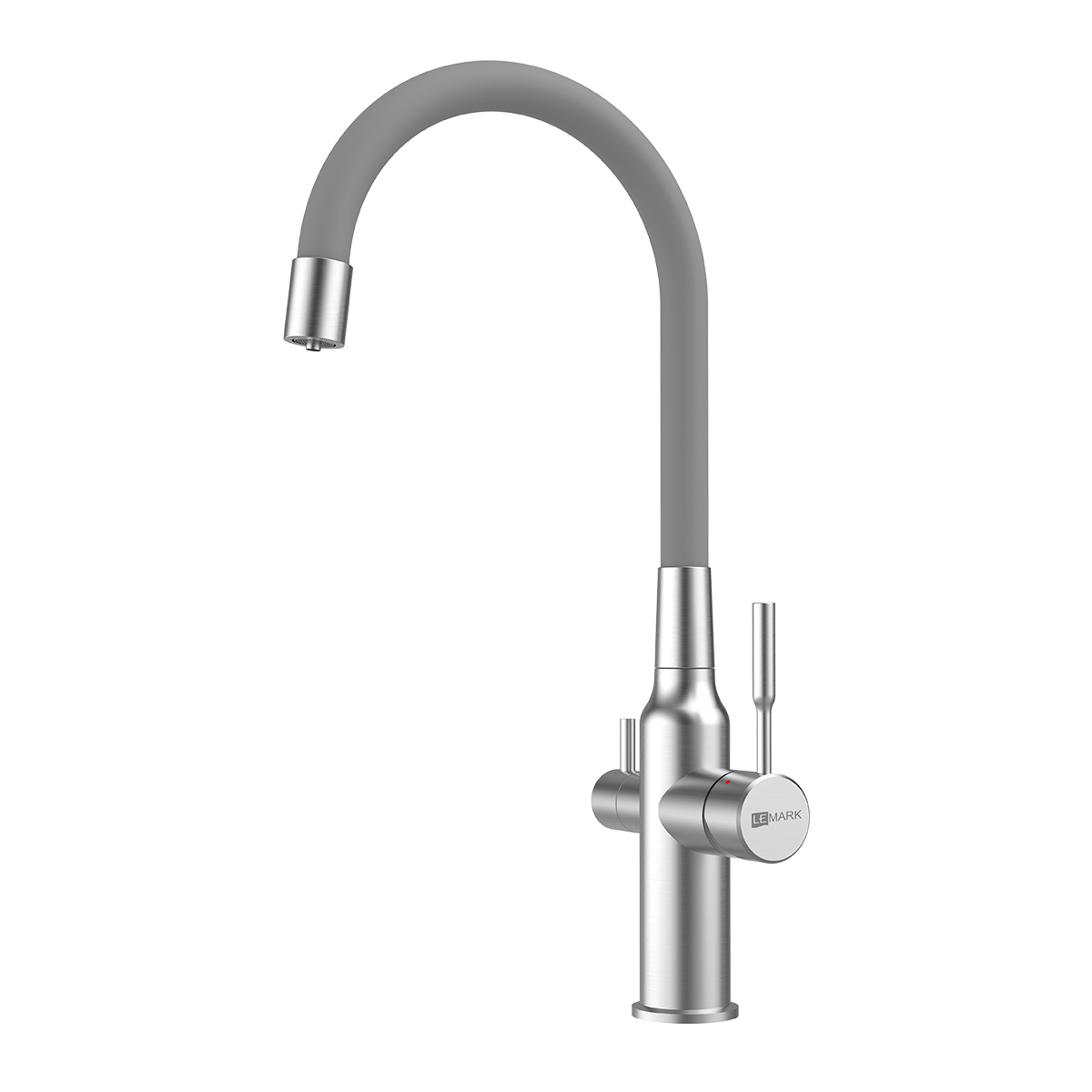 Смеситель Lemark Эксперт LM5083S-Gray для кухни с подключением к фильтру, сталь/серый