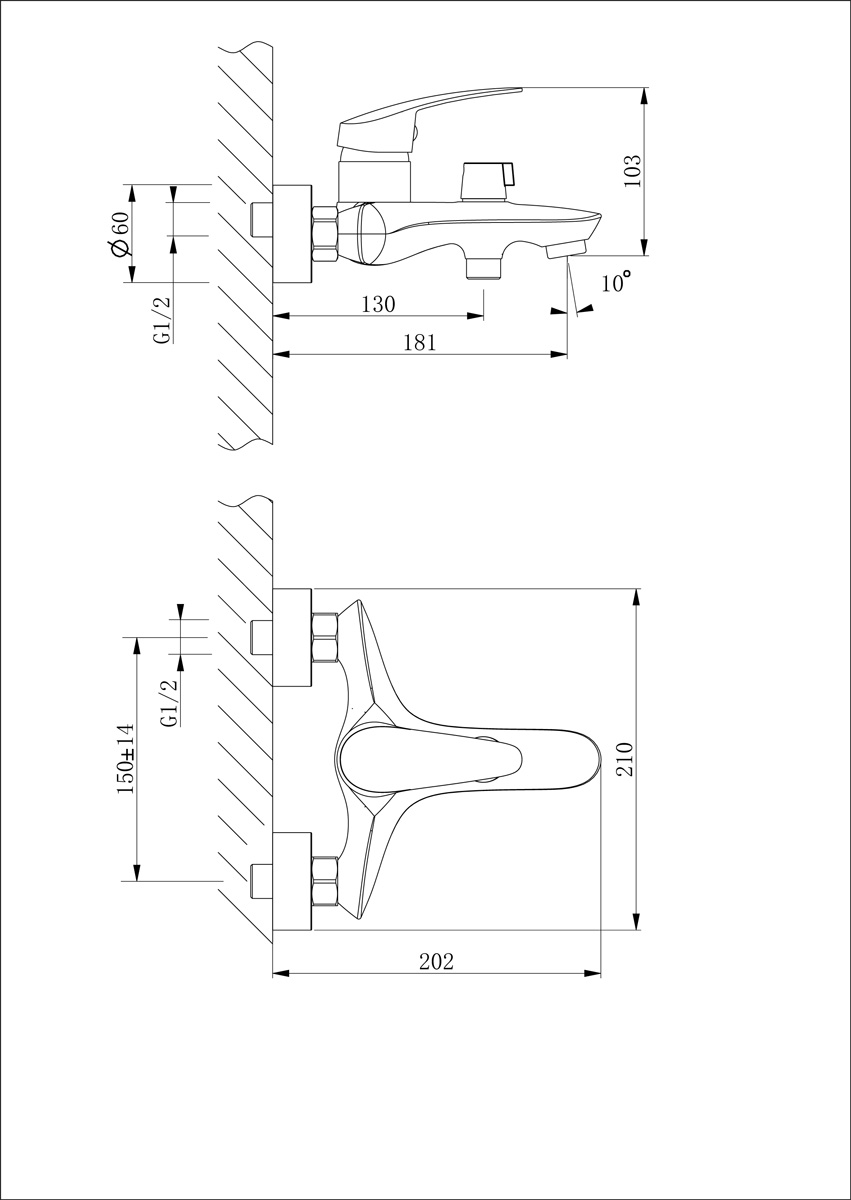 Смеситель Lemark Линара LM0414C для ванны, хром