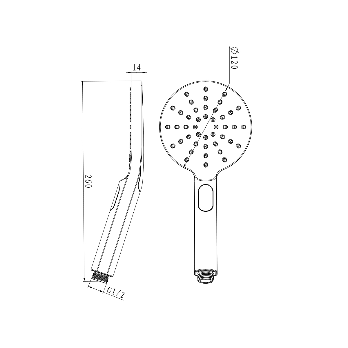 Душевая лейка Lemark LM8122GM 3-функциональная Ø120х260 мм, графит