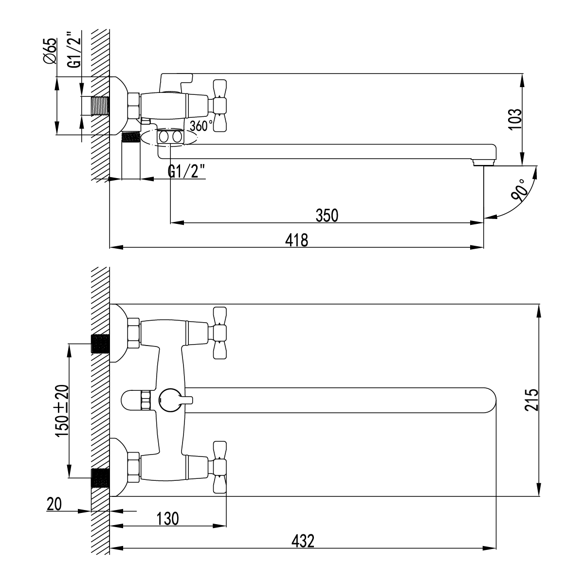 Смеситель Lemark Бенефит LM2512C универсальный, хром