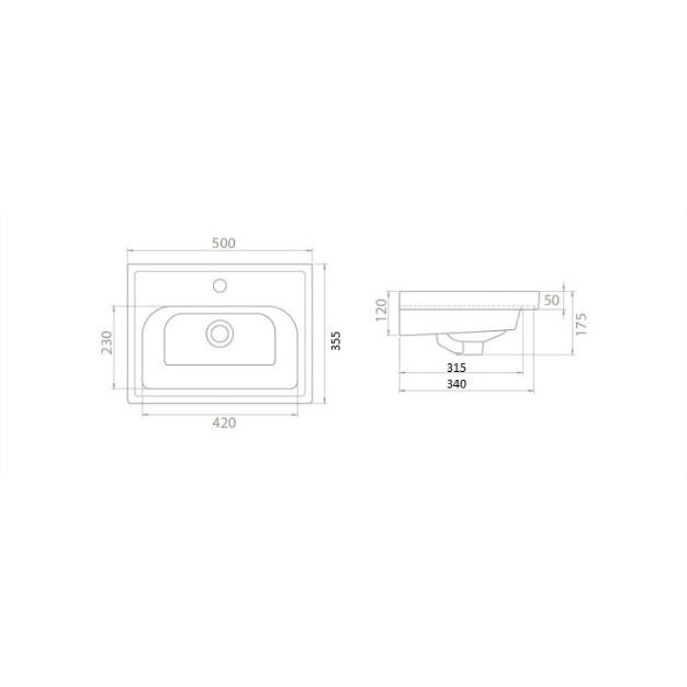 Умывальник мебельный OPADIRIS CeraStyle Frame 50