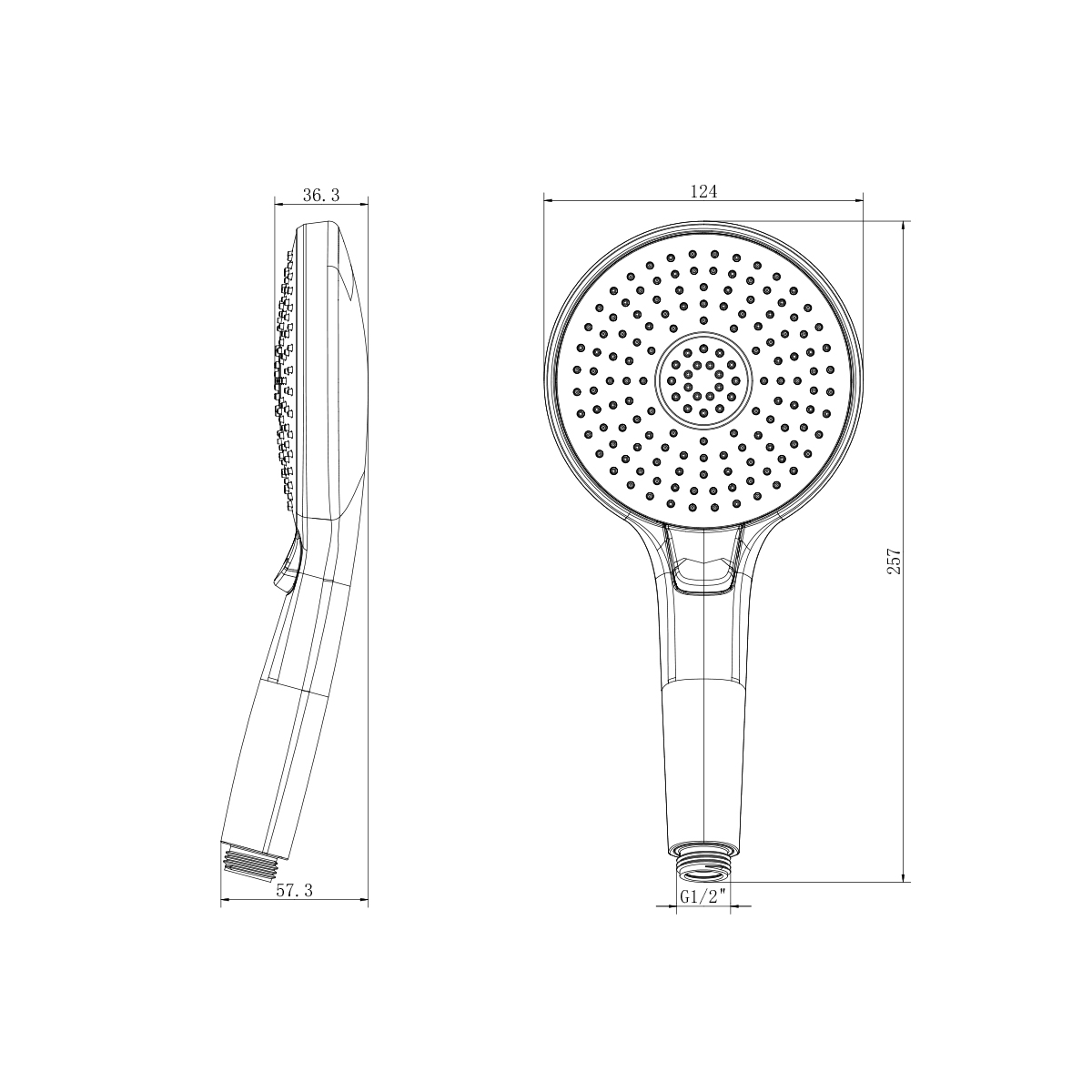 Душевая лейка Lemark LM8117C круглая 3-функциональная Ø124х257 мм, блистер, хром