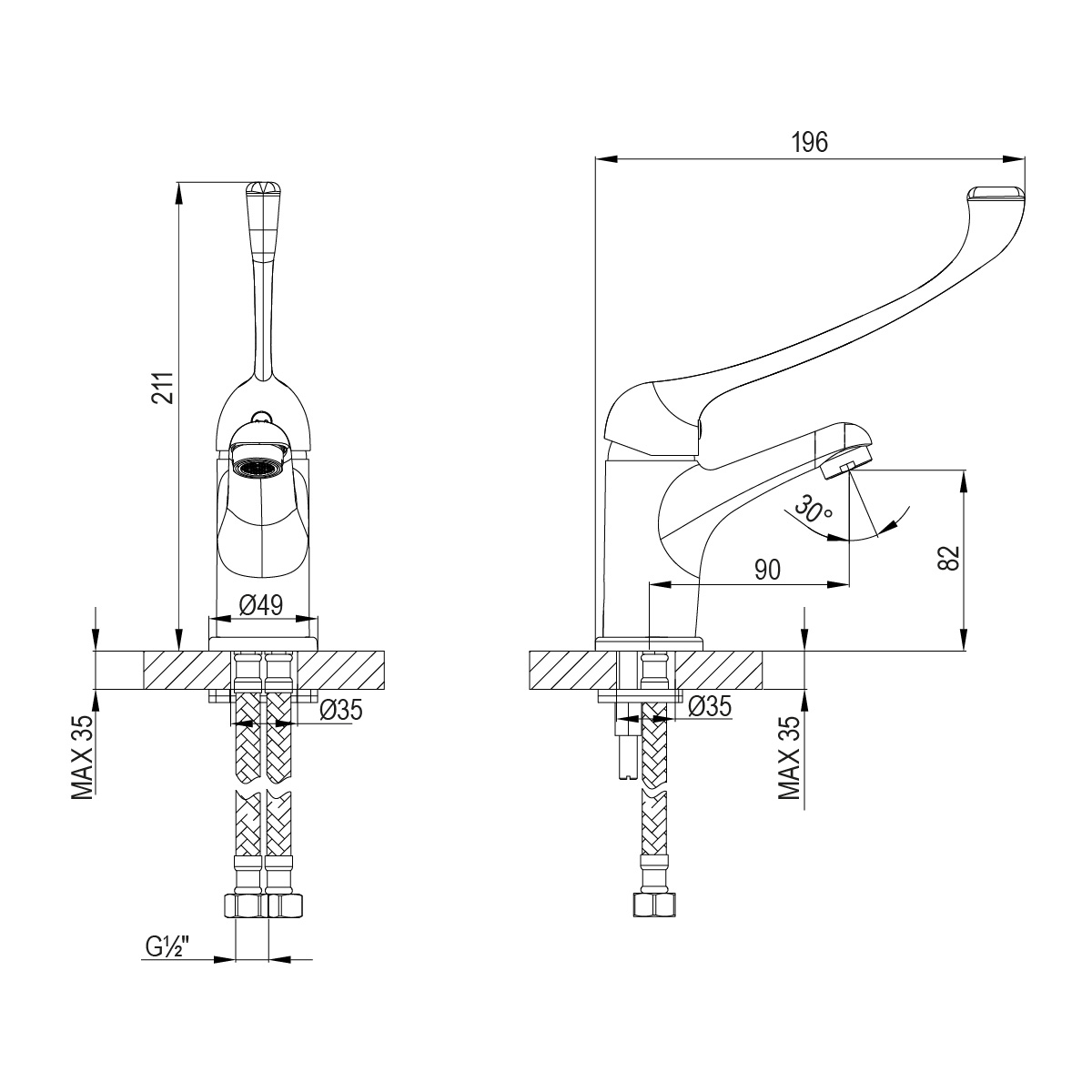 Смеситель Lemark Проджект LM4636C для раковины, хром