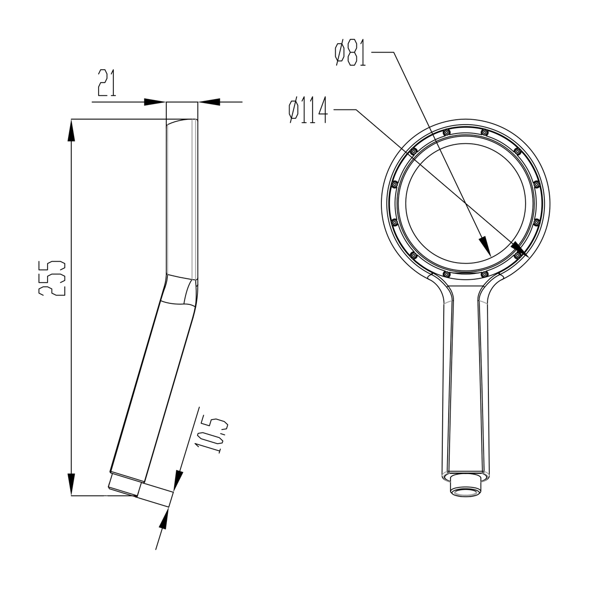 Душевая лейка Lemark LM0820C 1-функциональная 114х255мм, блистер, хром