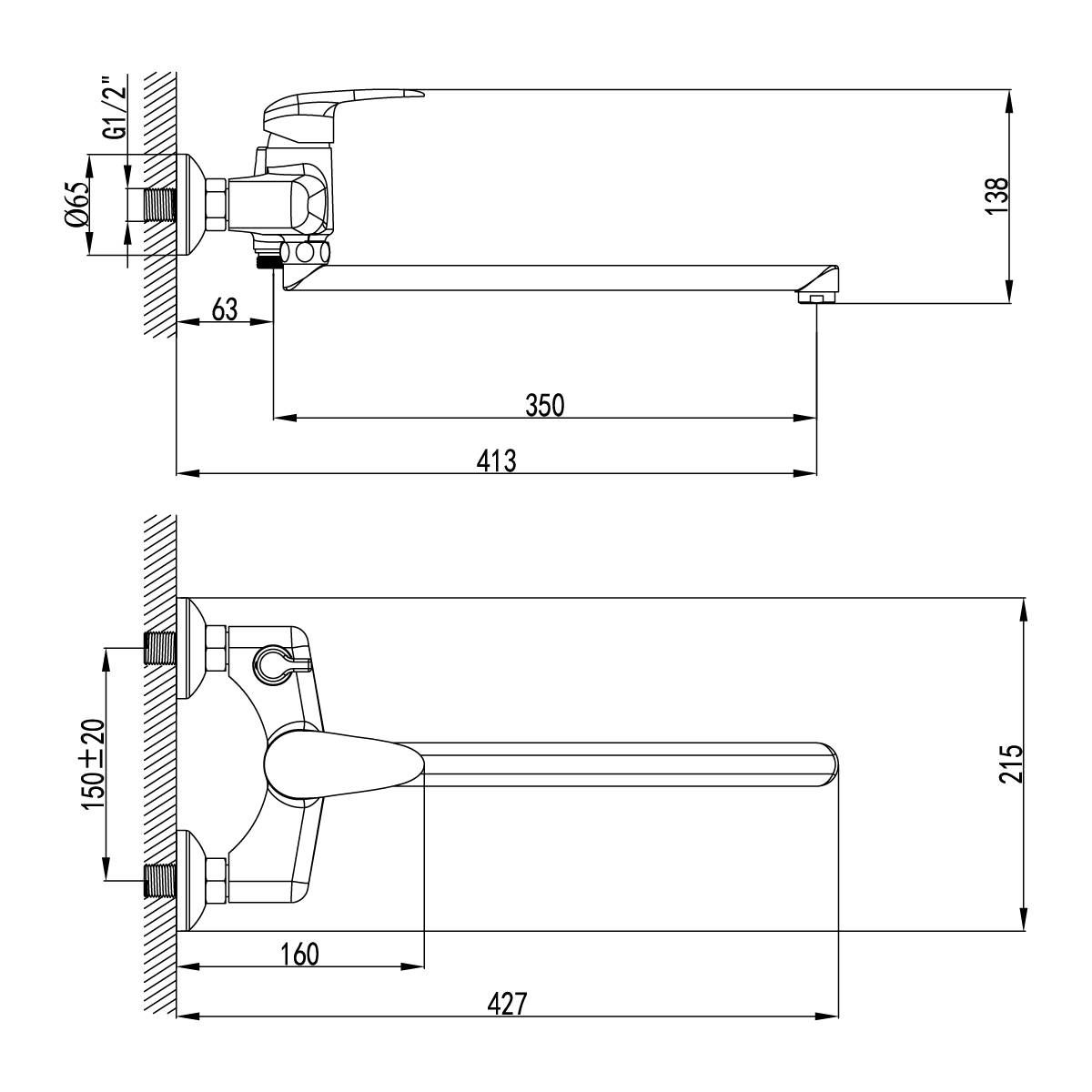 Смеситель Lemark Прамен LM3317C для ванны, хром