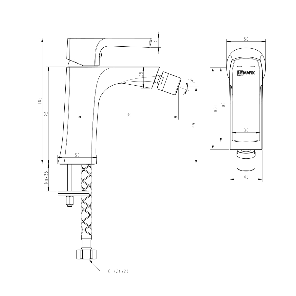 Смеситель Lemark Урсус LM7208BL для биде, черный