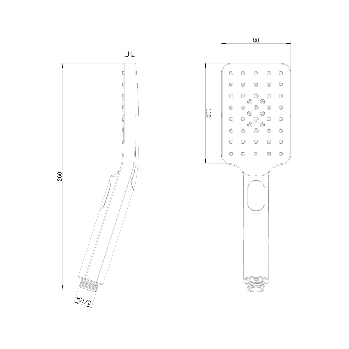 Душевая лейка Lemark LM8123GM 3-функциональная 80х260 мм, графит