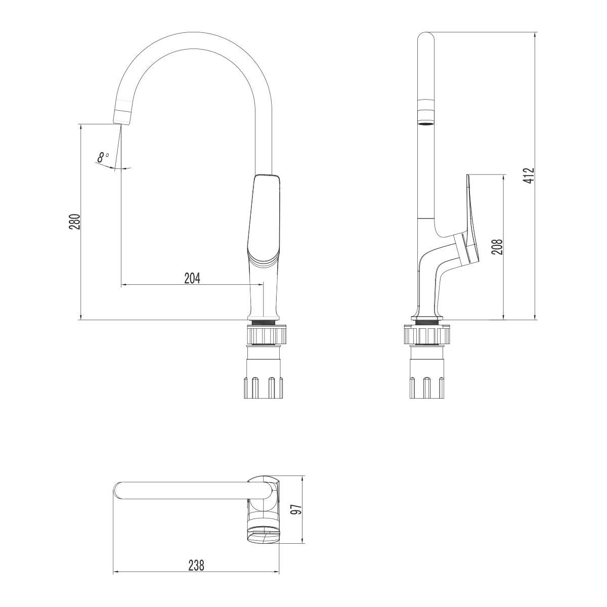 Смеситель Lemark Бронкс LM3705GM для кухни, графит