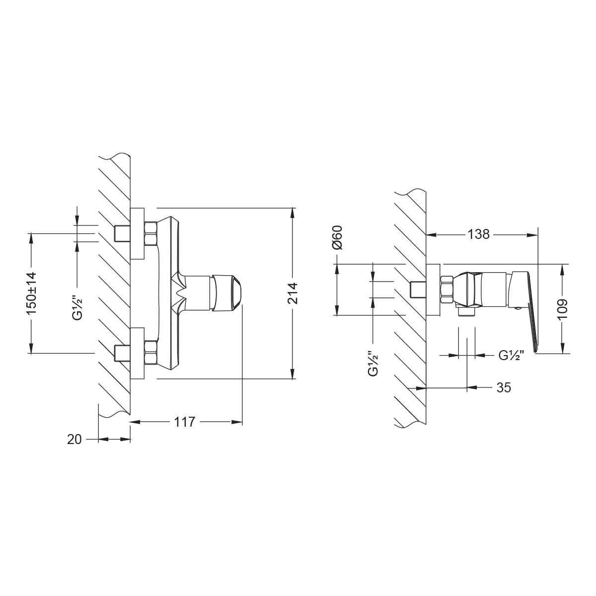 Смеситель Lemark Поинт LM0303C для душа, хром