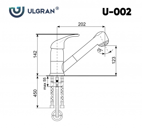Смеситель для кухни Ulgran U-002-341, ультра-белый фото 2