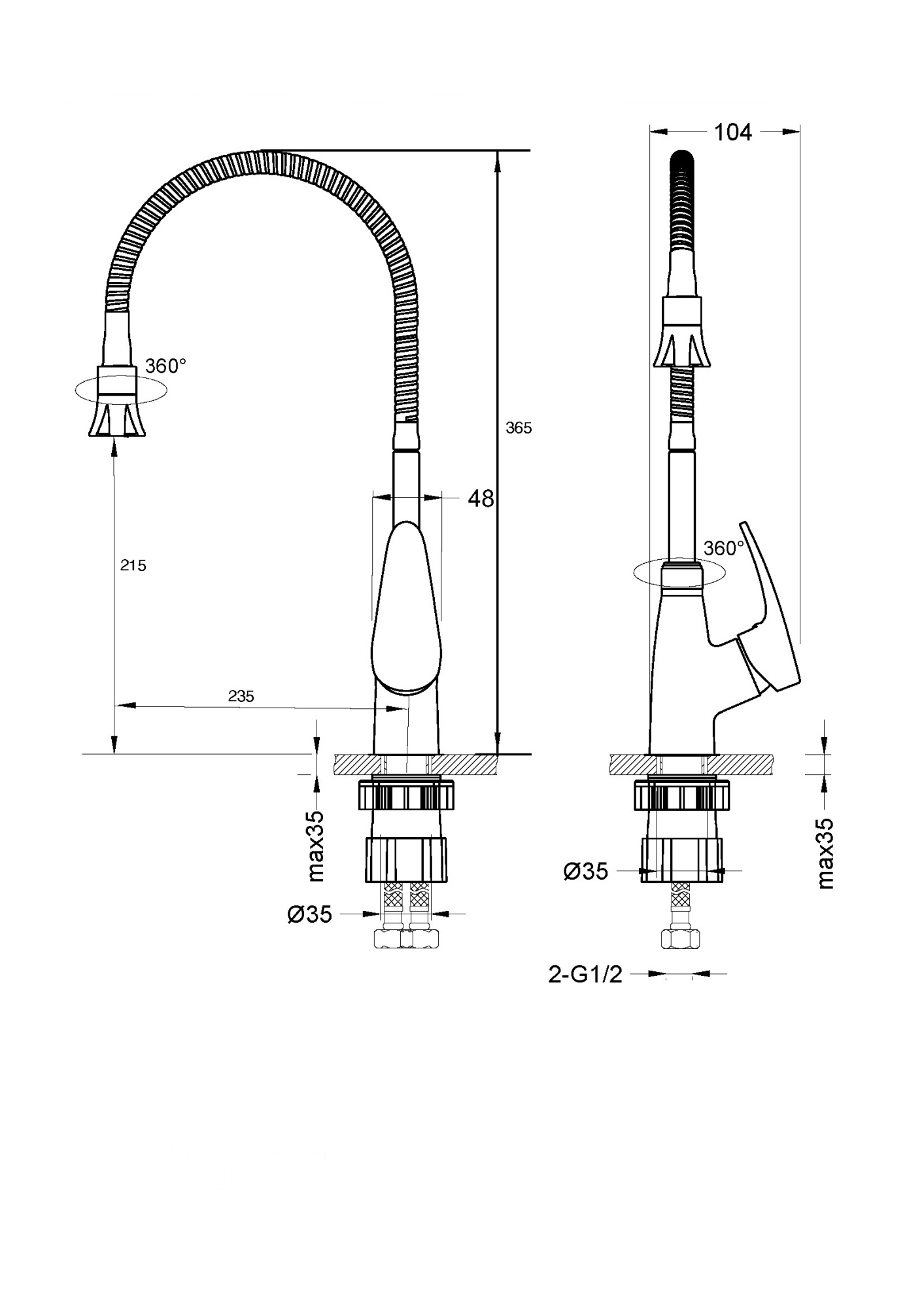 Смеситель Lemark Линара LM0413C для кухни с гибким изливом, хром