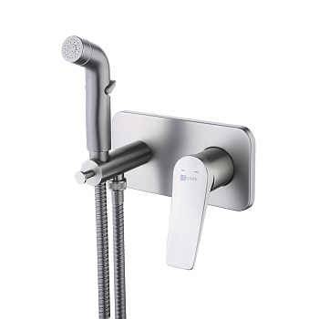 Смеситель Lemark Бронкс LM3720GM с гигиеническим душем, встраиваемый, графит