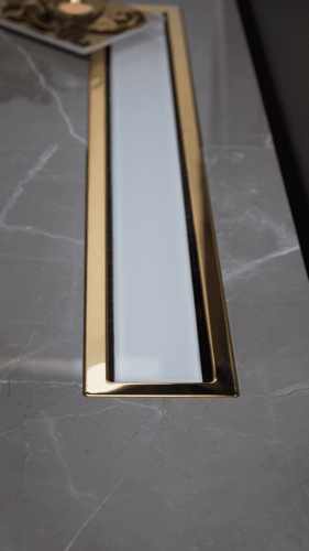 Душевой лоток Pestan Confluo Premium White Glass Line 750 Gold фото 4