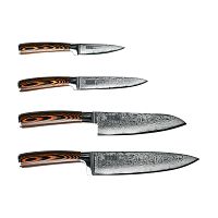 Набор из 4 ножей Damascus Suminagashi SET+подставка