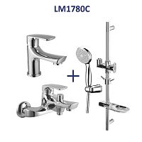 Набор смесителей "3 в 1" Lemark plus SHAPE LM1780C (для ванны + для раковины + душ. гарнитур), хром