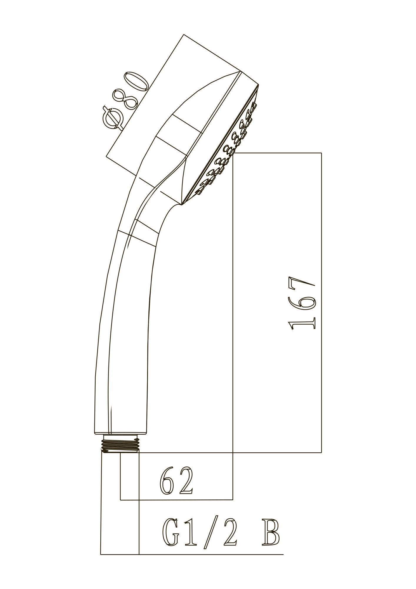 Душевая лейка Lemark LM0211C круглая 1-функциональная 80*220 мм, блистер, хром
