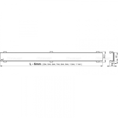 Водоотводящий желоб с порогами для цельной решетки, с вертикальным сливом, арт.APZ1106-650 фото 3