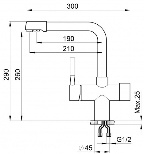 Смеситель Granula GR-2088 графит для кухни фото 2