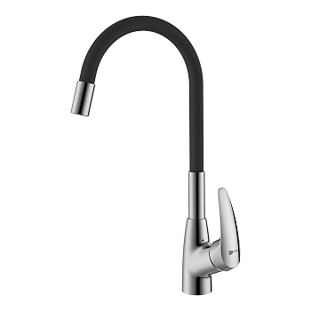 Смеситель Lemark Линара LM0415C-Black для кухни с гибким изливом, хром/черный
