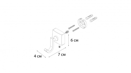 Fixsen KVADRO FX-61305 Крючок одинарный фото 2