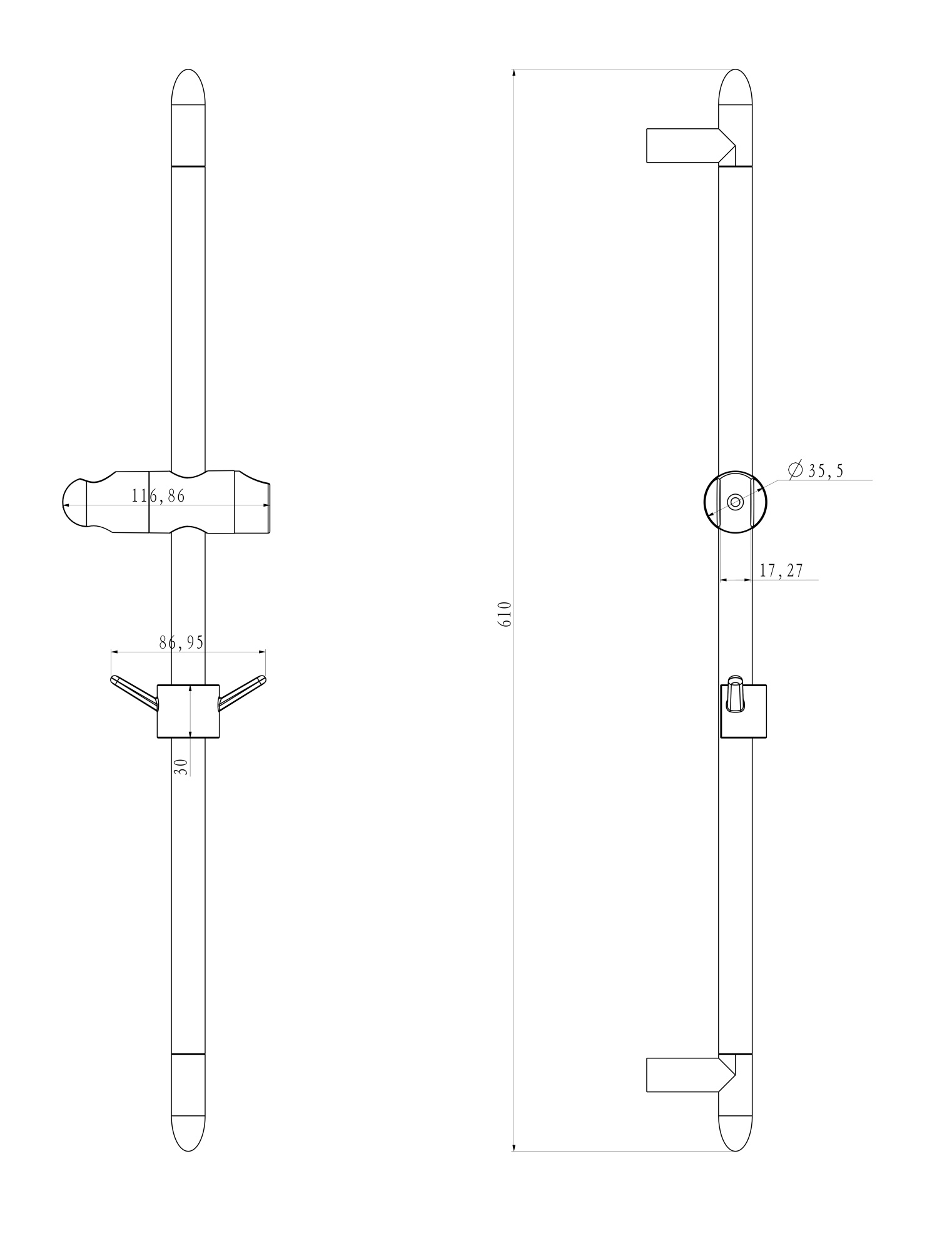Стойка для душа Lemark LM8063C , 685 мм, блистер, хром