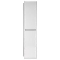 Пенал Dreja INSIGHT, 35 см, подвесной, универсальный, 2 дверцы, 4 стеклянные полки, белый глянец