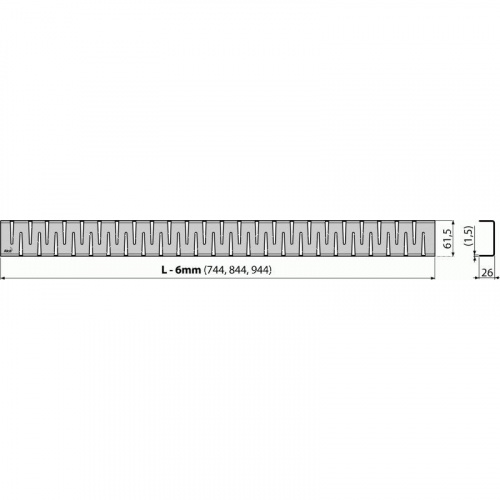 Решетка для водоотводящего желоба, нержавеющая сталь-глянец, арт. ZIP-950L фото 2