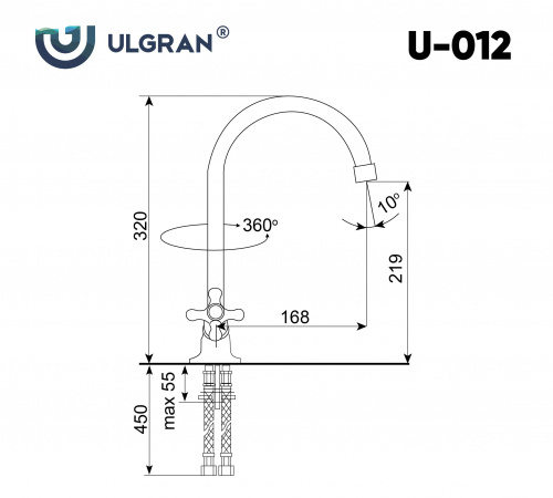 Смеситель для кухни Ulgran U-012-307, терракот фото 2