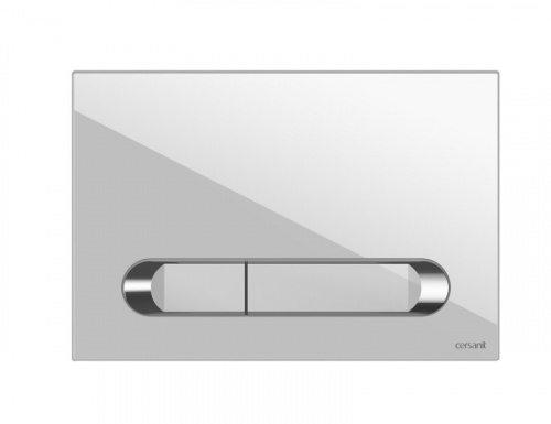 Кнопка Cersanit ESTETICA для LINK PRO/VECTOR/LINK/HI-TEC пластик белый с рамкой хром фото 2