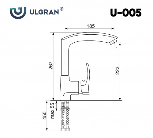 Смеситель для кухни Ulgran U-005-307, терракот фото 2
