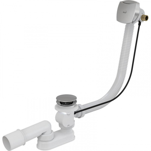 Сифон для ванны с напуском воды через перелив,  пластик хромированный, арт. A564CRM1